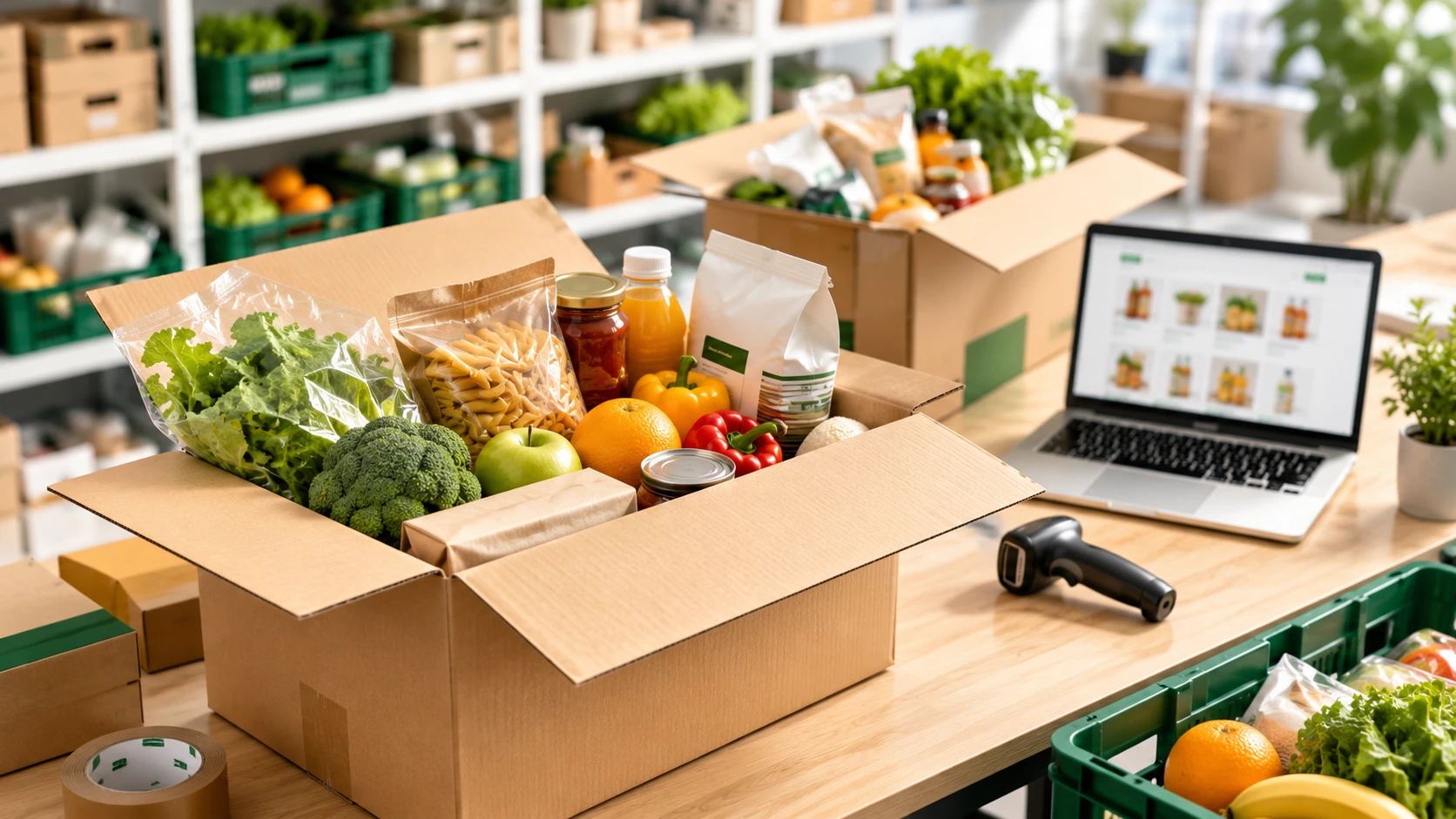 Online shopping on a laptop