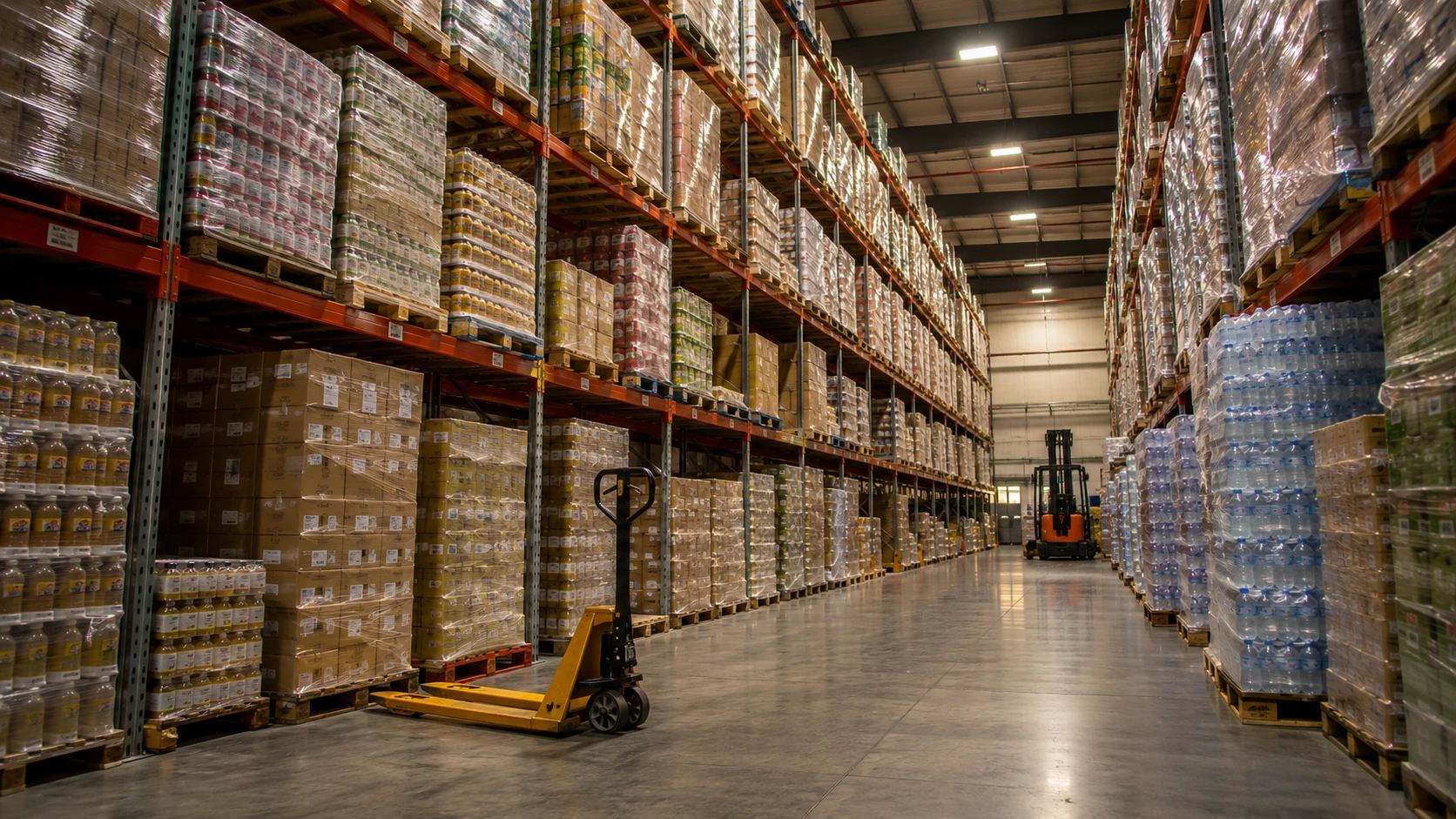 Bulk warehouse racking aisle